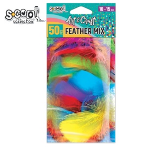 Accesorii craft S-COOL, pene diverse culori, 50 buc/set