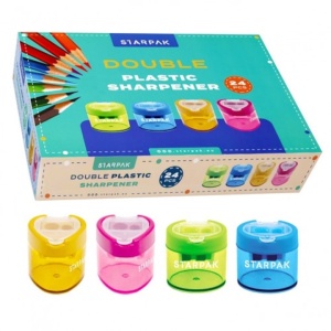 Ascutitoare dubla Starpak, cu recipient pentru aschii, multicolor2