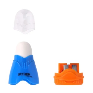 Ascuțitoare Strigo, 2 orificii, cu gumă de șters și cu capac3