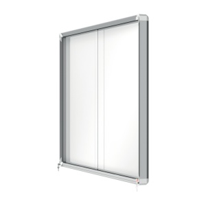 Avizier interior, oțel emailat, 18x A4, geam glisant și cheie, magnetic, alb, NOBO Premium Plus2