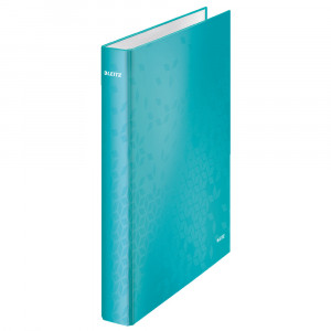 Caiet mecanic Leitz WOW A4 2 inele 25mm carton laminat parțial reciclat – design vibrant, mecanism 2DR, ideal pentru organizare sustenabilă.