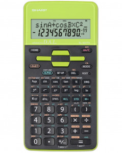Calculator științific, 10 digits, 273 funcții, 161x80x15mm, dual power, SHARP EL-531THGR, negru/verde