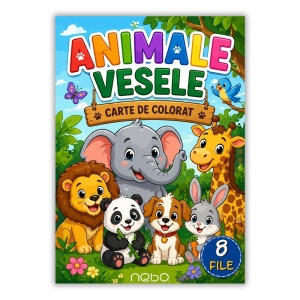 Carte de colorat NEBO, A4, 8 file, Animale vesele
