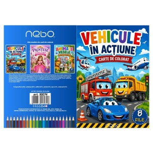 Carte de colorat NEBO, A4, 8 file, Vehicule3