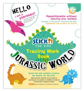 Carte educativa Stick"n Tracing Work Book - Jurassic World