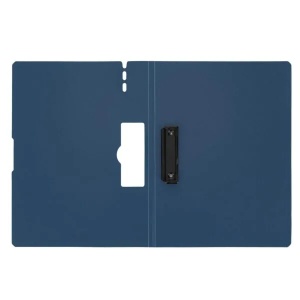 Clipboard Strigo vertical cu clip metalic lateral, A4, suport stilou, albastru marin4