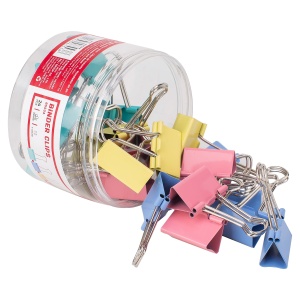 Clips color hârtie Deli 32mm, plastic, 24 buc/cutie2