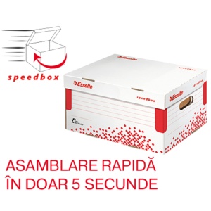 Container arhivare și transport cu capac Esselte Speedbox S, carton ondulat, 355 x 193 x 252 mm, A42