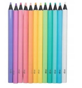 Creioane colorate Strigo pastel, 12 culori, cu ascutitoare2