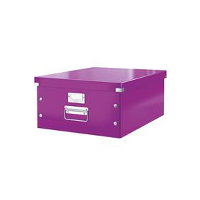 Cutie depozitare carton laminat Leitz Click & Store Mare A3, colțuri metalice, suport etichetă, design modern