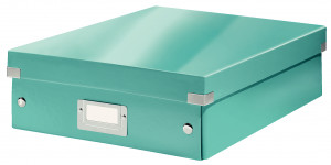 Cutie organizare Leitz Click & Store Medie, sistem de compartimentare, suport etichetă, design modern