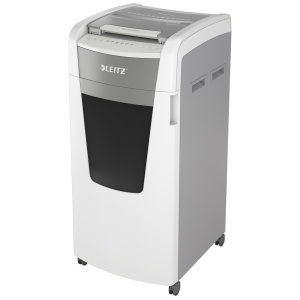 Distrugator de documente automat LEITZ IQ Office, P4, cross-cut (confeti), 600 coli, cos 110l, alb-gri2