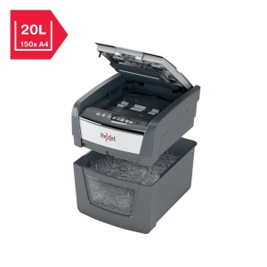 Distrugator documente automat Rexel Optimum 45X, P4, cross-cut (confeti), 45 coli, cos 20l, negru-g4