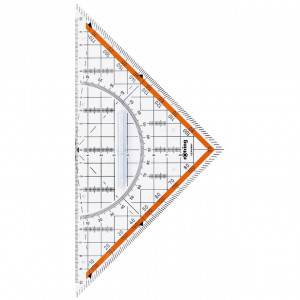 Echer 45° Rotring Geometry 20/23 cm cu Raportor si Maner