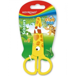Foarfecă Keyroad Kids Pro, 13.0cm, plastic, preșcolari, girafă, blister