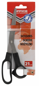 Foarfeca otel, 21cm, Office Products - maner negru