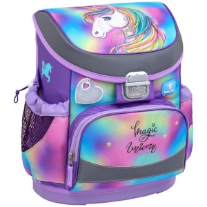 Ghiozdan BelMil Mini-Fit neechipat, dimensiune 36 x 28 x 19, motiv Aruba Blue, Curcubeu, Mov2