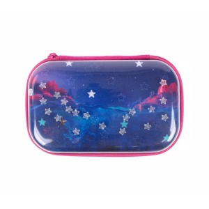 Penar cu fermoar ZIPIT Playful Clear Top Box - Pink Stars2