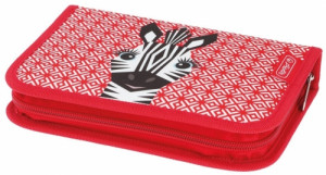 Penar echipat fete, 2 fermoare, Dimensiuni 20.3x3.5x14cm, motiv Cute Animals Zebra Herlitz - Img 1