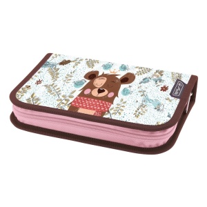Penar echipat Herlitz, 34 piese, 2 clape, Dimensiune 13.5 X 19.5 X 3.5 Cm, Motiv Cute Bear