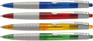 Pix Schneider Loox, rubber grip, clemă metalică, culori asortate, scriere albastră