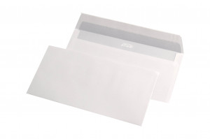 Plic DL (110 x 220 mm), alb, lipire siliconica, 80 g/mp