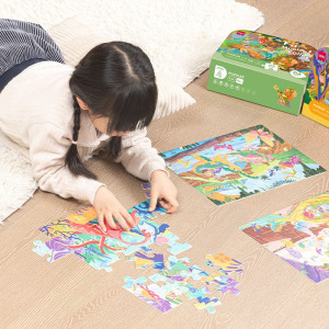 PUZZLE GEANTA CADOU 57 PIESE EFECT LUMINOS RACE 3.5+ DELI - Img 6
