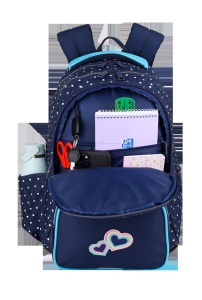 Rucsac Oxford Dots, 3 compartimente, 29 x 44 x 22 cm, 28 l, buzunar frontal cu fermoar, buzunare laterale, buzunar exterior ascuns cu fermoar dublu pentru dreptaci / stângaci, etichetă nume, suport orar, mâner și barete buretate, mâner telescopic4