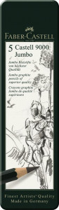 Set creioane grafit Faber-Castell 9000 Jumbo. 5 buc/set 