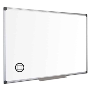 Tablă nemagnetică cu pătrățele fine 2.5 cm, ramă aluminiu, Bi-Office2