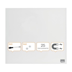 Whiteboard magnetic, 45x45 cm, sticlă, +Accesorii, NOBO4