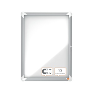Avizier magnetic NOBO Premium Plus, interior, otel emailat, 4x A4, cu usa si cheie, alb - Img 5