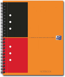 Caiet cu spirală Oxford Int. Notebook, A5+, 80 file, 80g/mp, copertă carton rigid, dictando