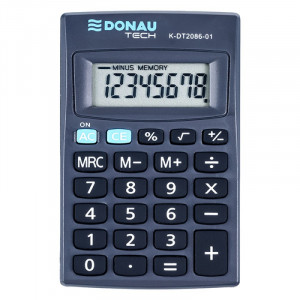 Calculator de buzunar, 8 digits, Donau Tech DT2086, negru