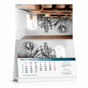 Calendar birou personalizat integral 190x170mm (dimensiune file)
