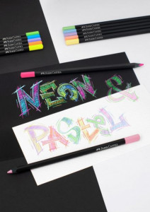 Creioane colorate, 12 culori pastel + neon, Black edition, Faber-castell3