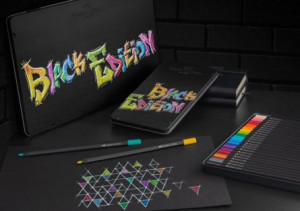 Creioane colorate, 24 culori, Black edition, cutie metal, Faber-castell2