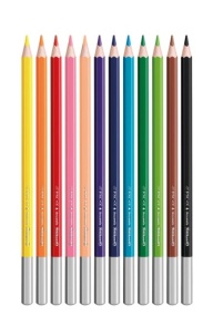 Creioane colorate hexagonale, solubile în apă, mină 3 mm, set 12 + pensulă4