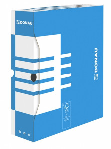 Cutie arhivare carton ondulat Donau 120 mm A4, 5 perforații, inscripționabilă