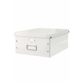Cutie depozitare carton laminat Leitz Click & Store Mare A3, colțuri metalice, suport etichetă, design modern