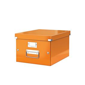 Cutie depozitare carton laminat Leitz Click & Store Medie A4, colțuri metalice, suport etichetă, design modern
