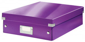 Cutie organizare Leitz Click & Store Medie, sistem de compartimentare, suport etichetă, design modern