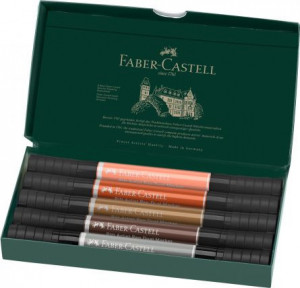 Cutie Pitt Artist Pen Dual marker Faber-Castell Studio Portret, 5 buc2