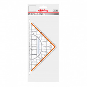 Echer 45° Rotring Geometry 20/23 cm cu Raportor si Maner - Img 2