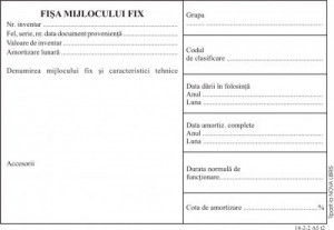 Fișă mijlocului fix carton A5, tipar față/verso, 150 g/mp