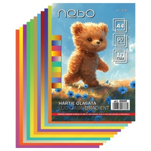 Hârtie glasată gradient Nebo, A4, 90 gr, 10 coli/set