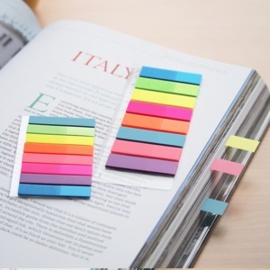 Index plastic transparent color Stick"n 5 culori neon, 45x12 mm, 5 x 25 file/set3