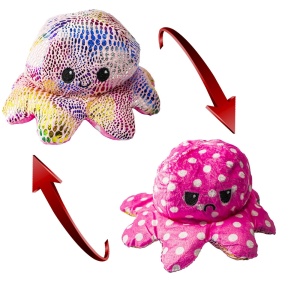 Jucărie reversibilă din pluș, Caracatiță, 20 cm3