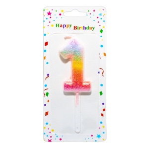 Lumânare aniversară, glitter, pe blister2