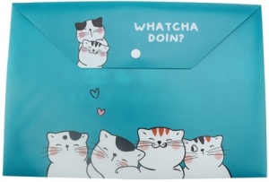 Mapă A4 cu capsă, M&G So many cats, PP, 0.2mm, diverse culori